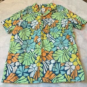 GAP Kids Tropical Floral Button Down Shirt